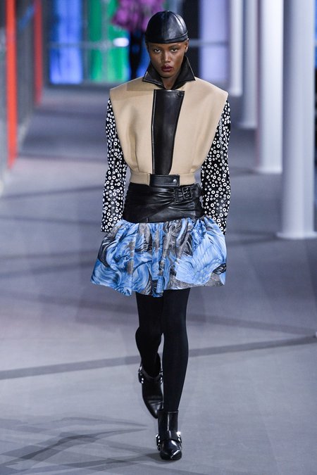 Louis Vuitton AW15 runway show Rome Italy, leather pencil skirt with fur  jacket - Meagan's Moda
